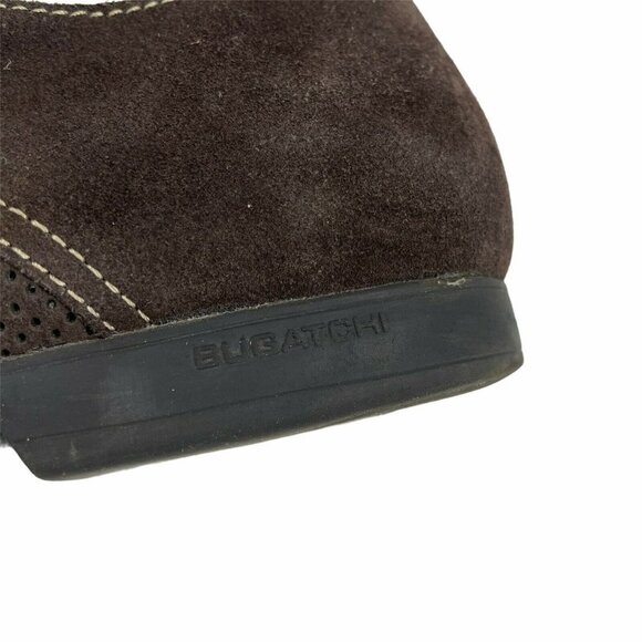 Bugatchi Oxford Shoes Men's Sz 10 Derby Wingtip Perf Lace up Suede Dark Brown - Picture 9 of 11